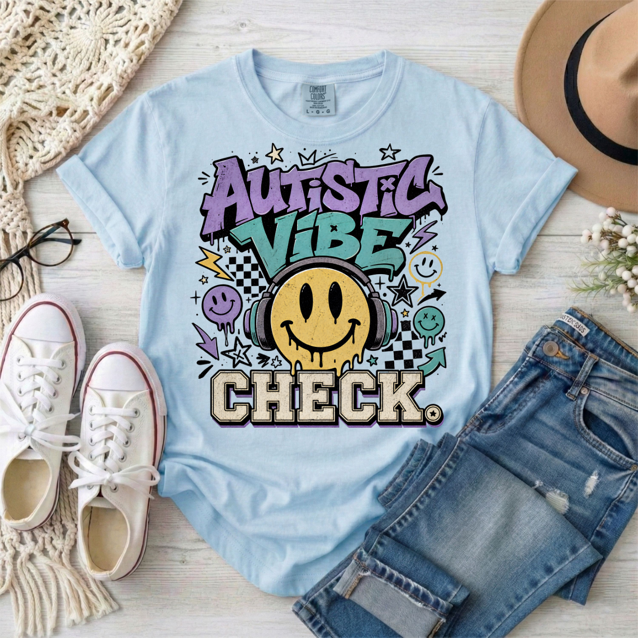 Autistic Vibe Check Graffiti Style T-Shirt