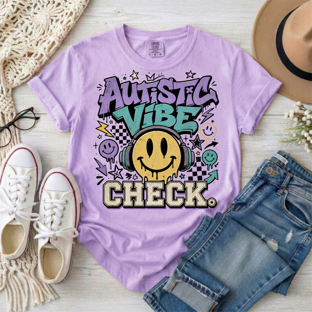 Autistic Vibe Check Graffiti Style T-Shirt