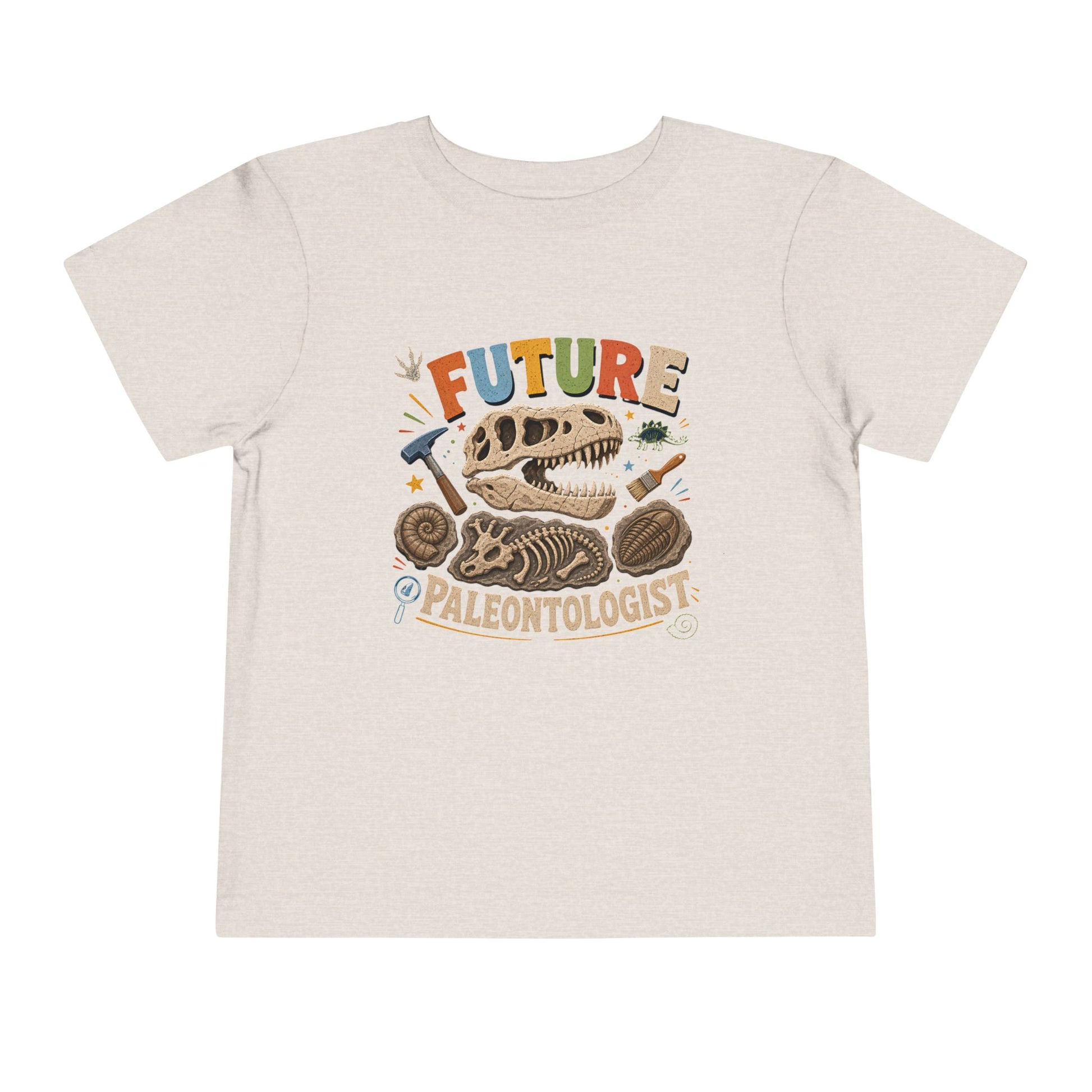Future Paleontologist Toddler Tee — Dinosaur Fossil Graphic Shirt - Heather Dust, 2T image