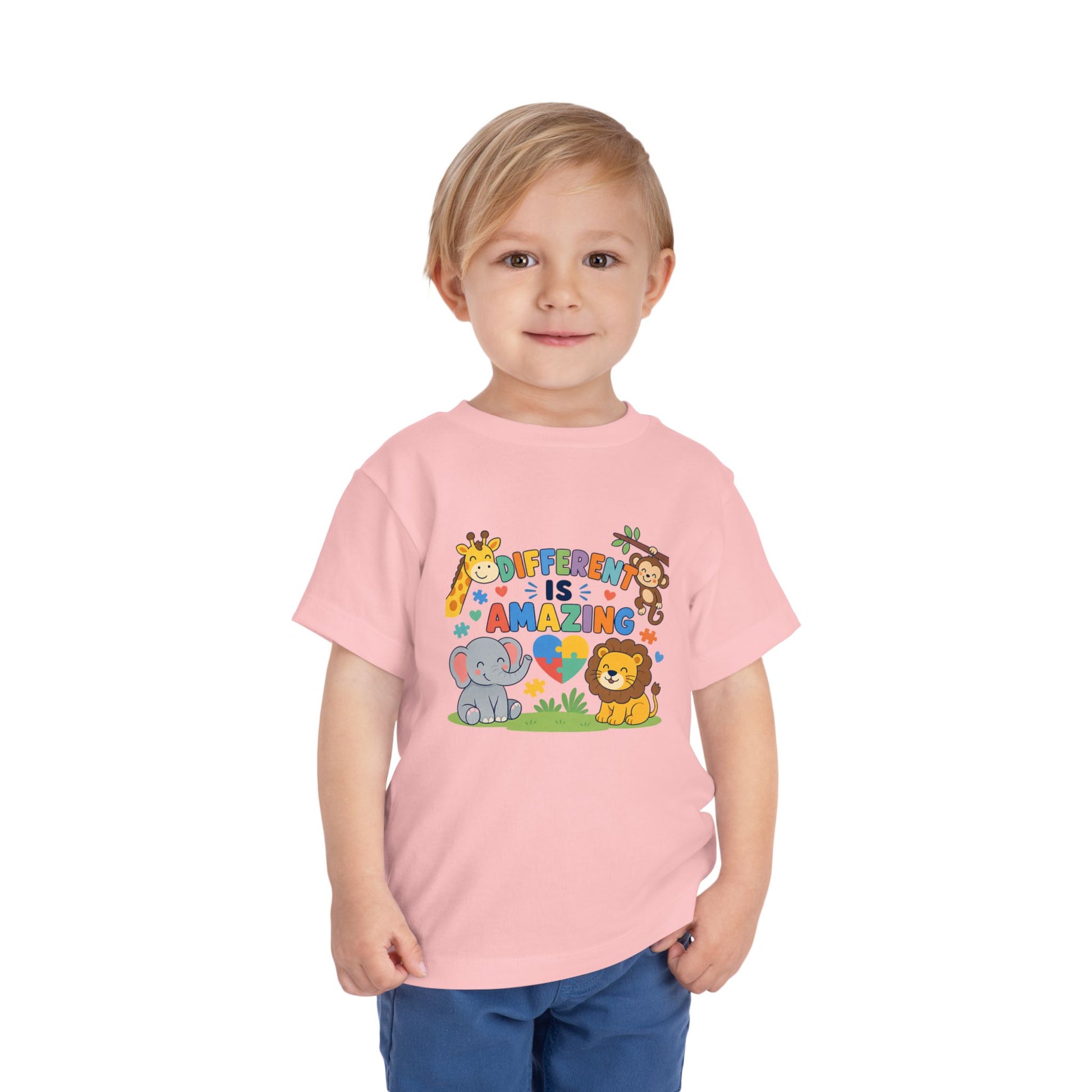 Toddler Tee — "Different Is Amazing" Jungle Animals Graphic image 34