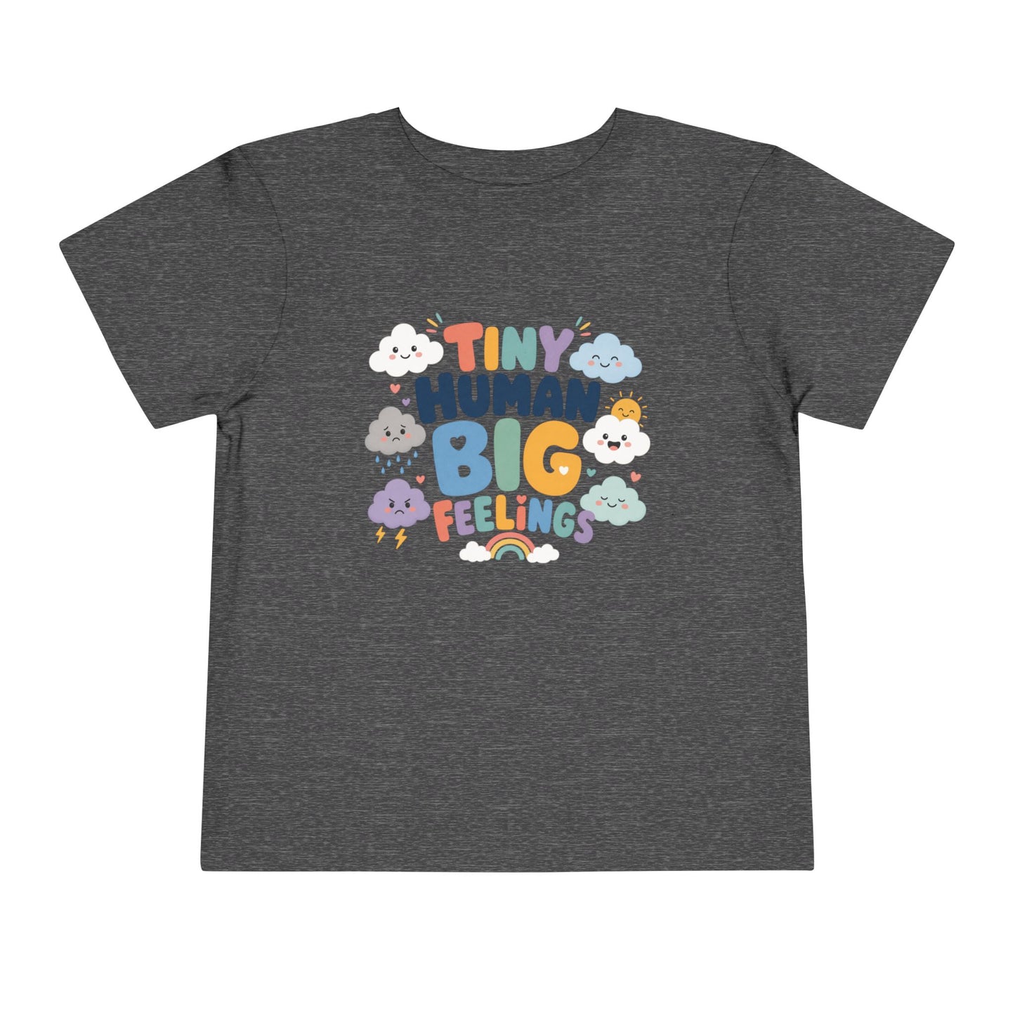 Tiny Human Big Feelings Toddler Tee - Dark Heather Grey, 5T image