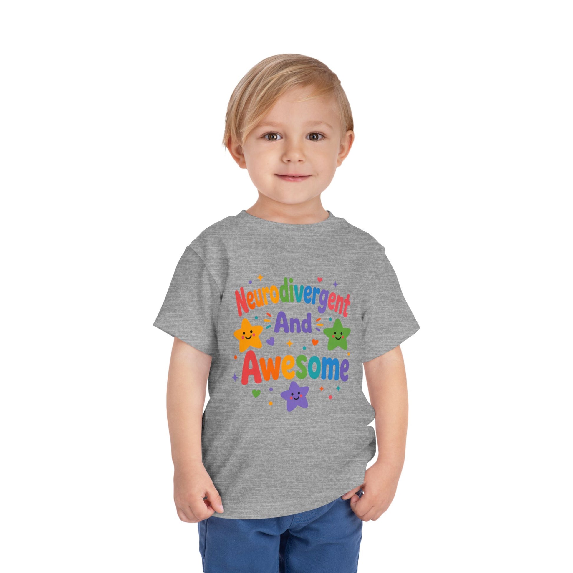 Neurodivergent and Awesome Toddler Tee — Colorful Pride Kids Shirt image 18