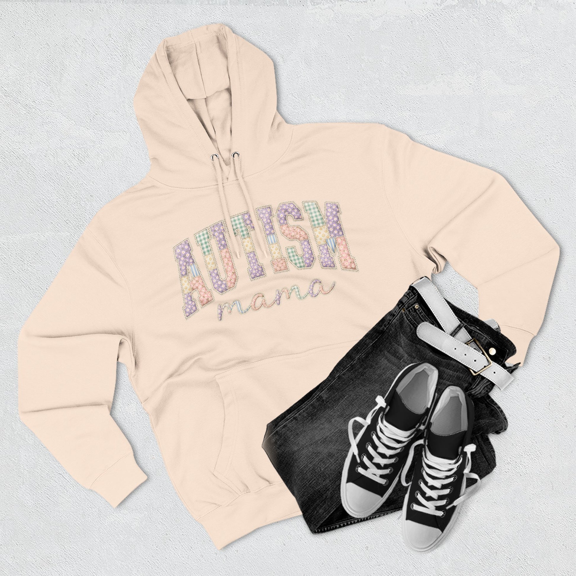 Autism Mama Hoodie — Pastel Patchwork-Pattern Support Sweatshirt image 14
