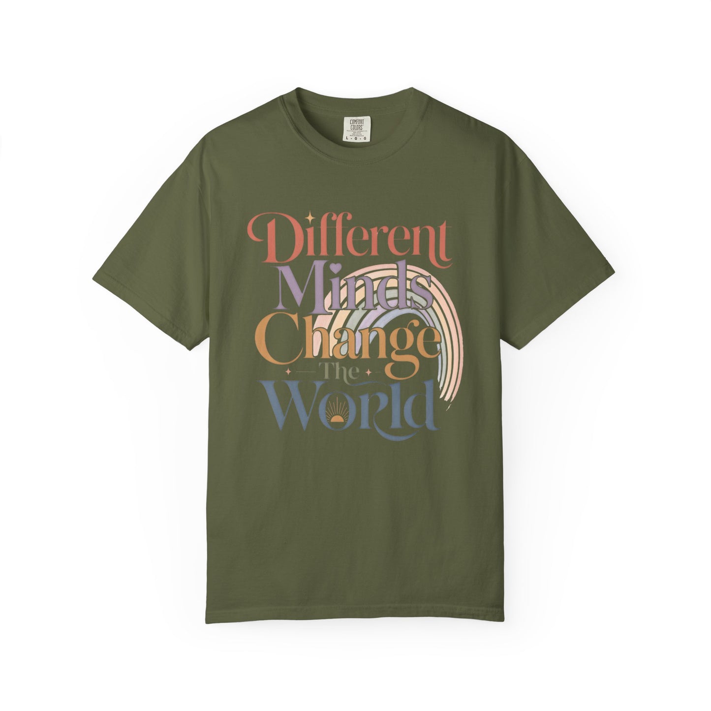 Different Minds Change the World T-Shirt — Inspirational Retro Typography Tee image