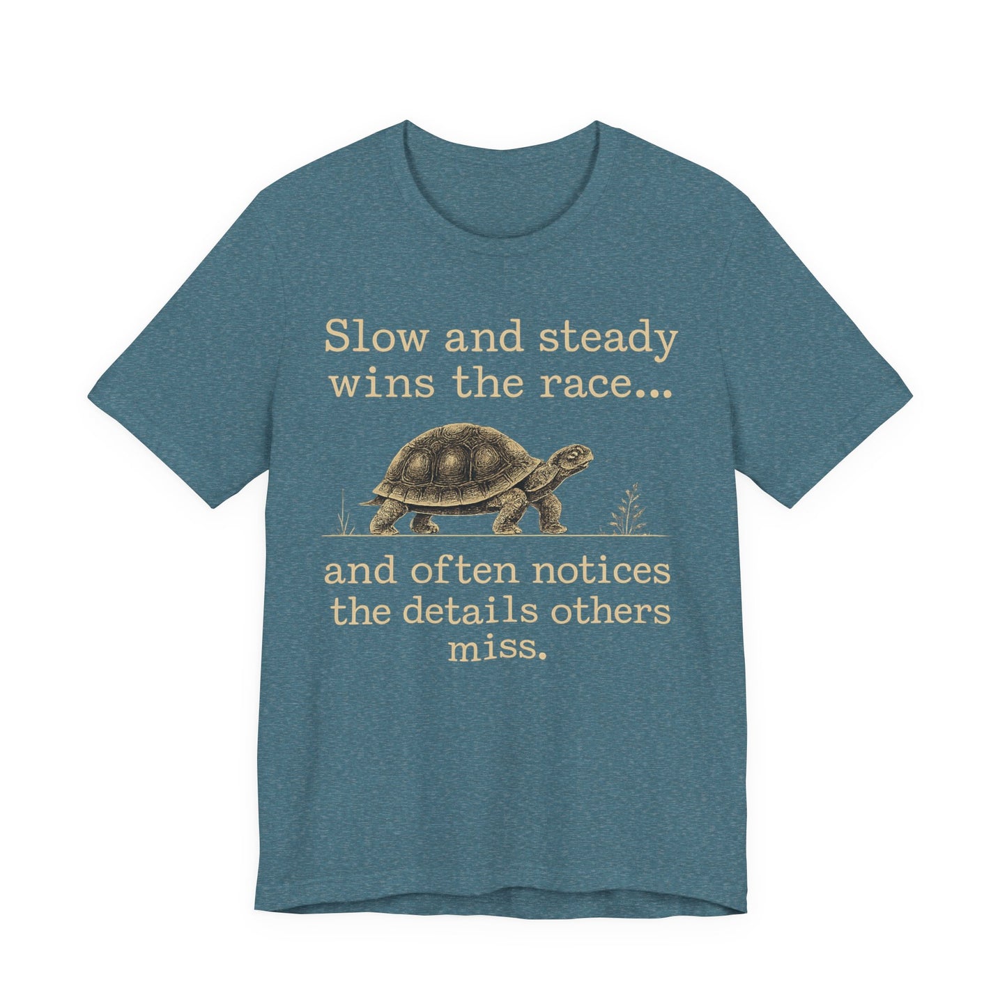Slow and Steady Wins the Race T-Shirt — Detail-Oriented Turtle Graphic Tee image 32