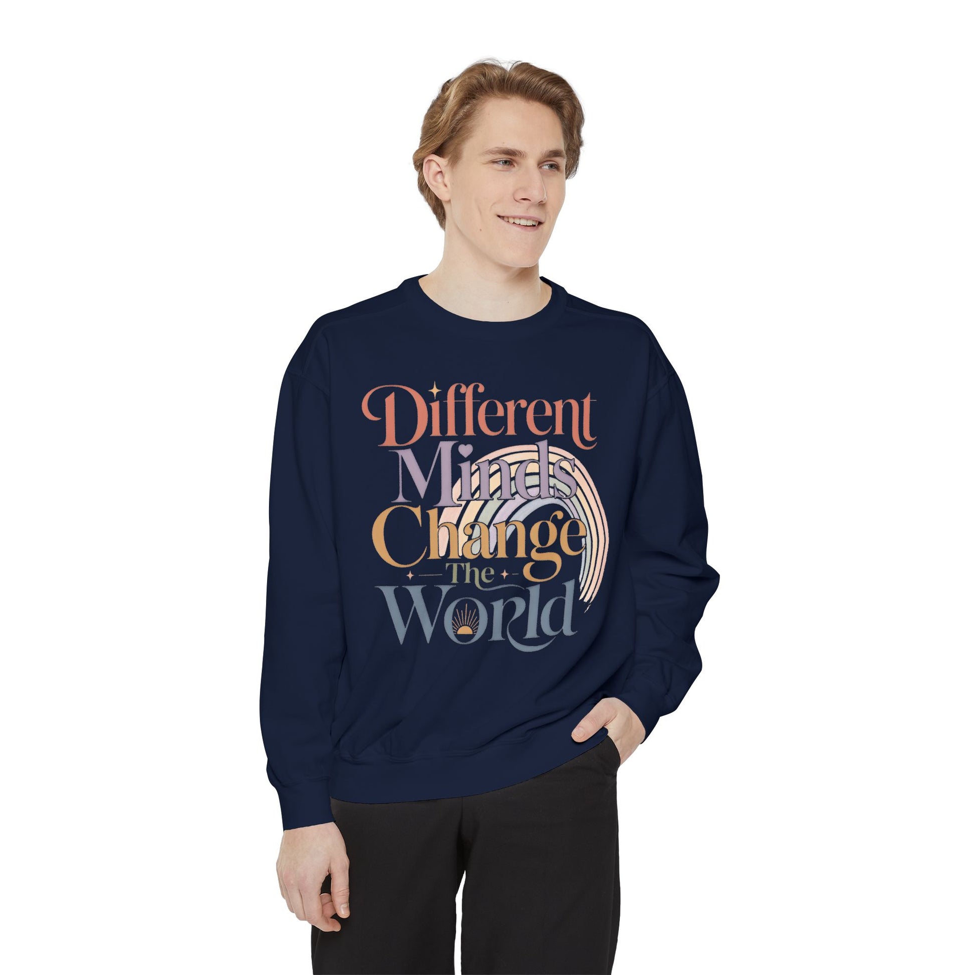Different Minds Change the World Sweatshirt — Inspirational Graphic Sweatshirt image 22