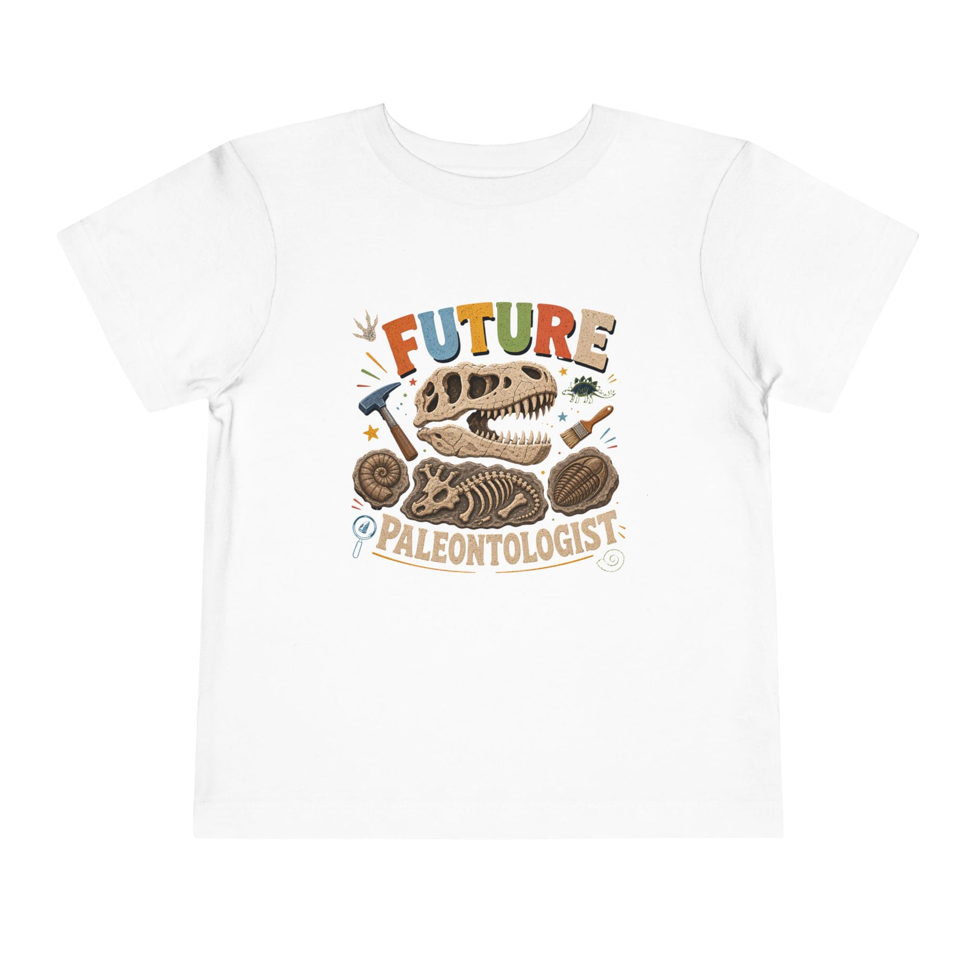 Future Paleontologist Toddler Tee — Dinosaur Fossil Graphic Shirt - White, 4T image
