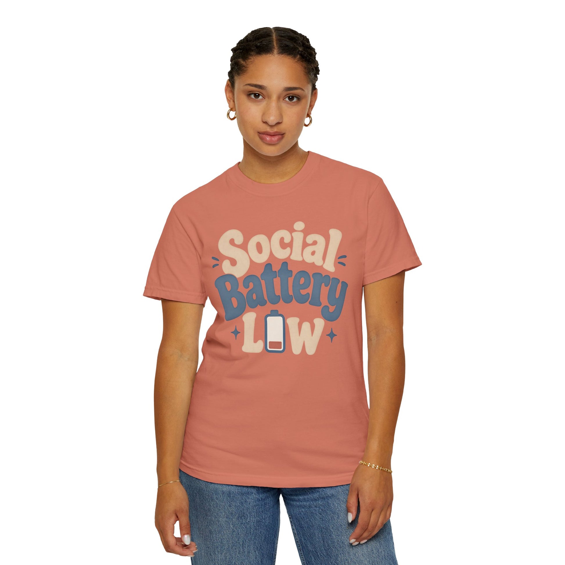 Social Battery Low T-Shirt — Funny Introvert Graphic Tee image 5