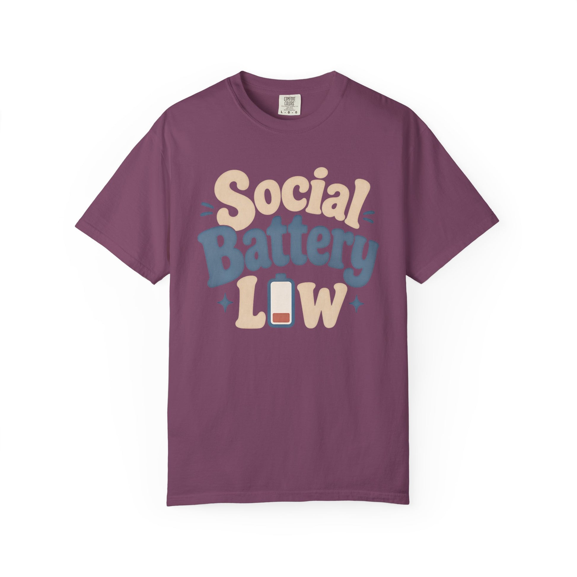 Social Battery Low T-Shirt — Funny Introvert Graphic Tee image
