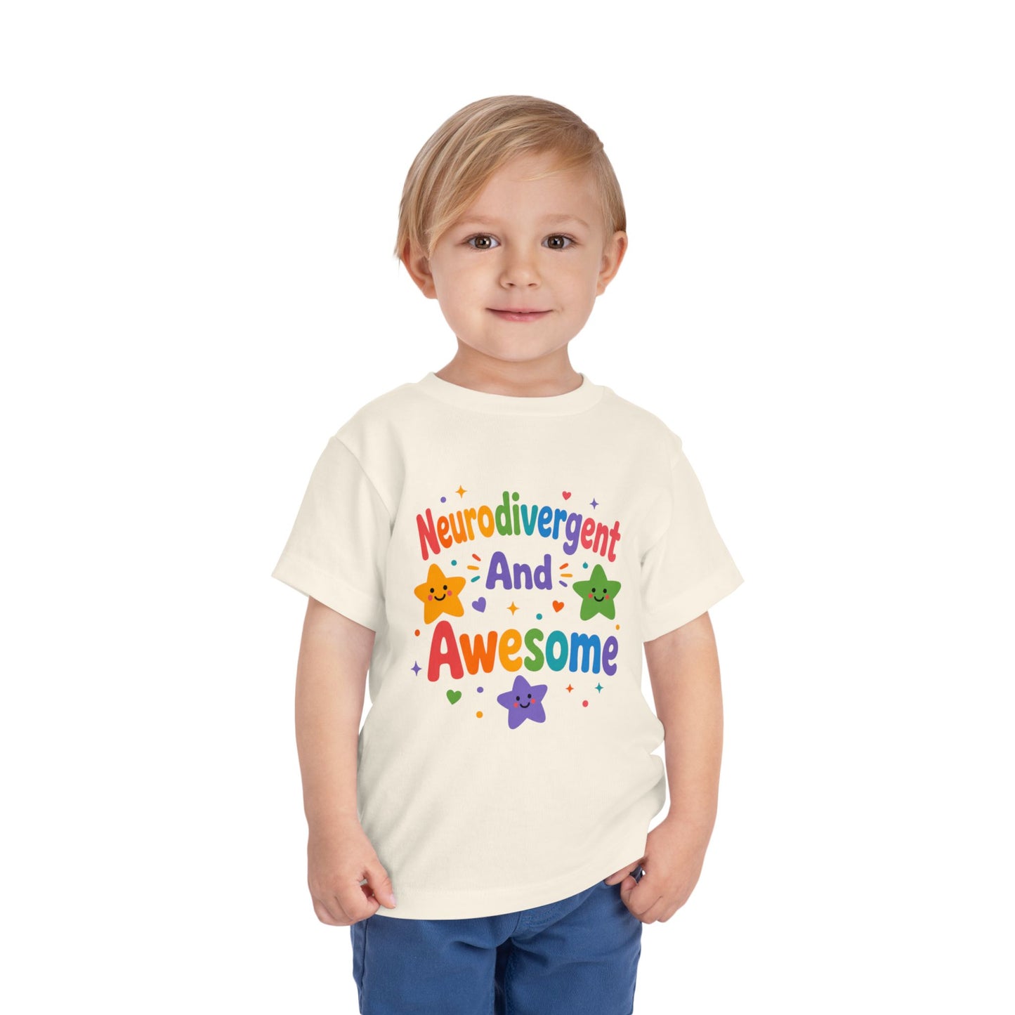 Neurodivergent and Awesome Toddler Tee — Colorful Pride Kids Shirt image 6