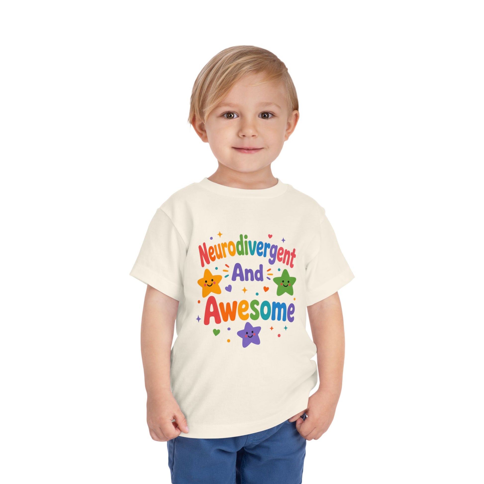 Neurodivergent and Awesome Toddler Tee — Colorful Pride Kids Shirt image 6