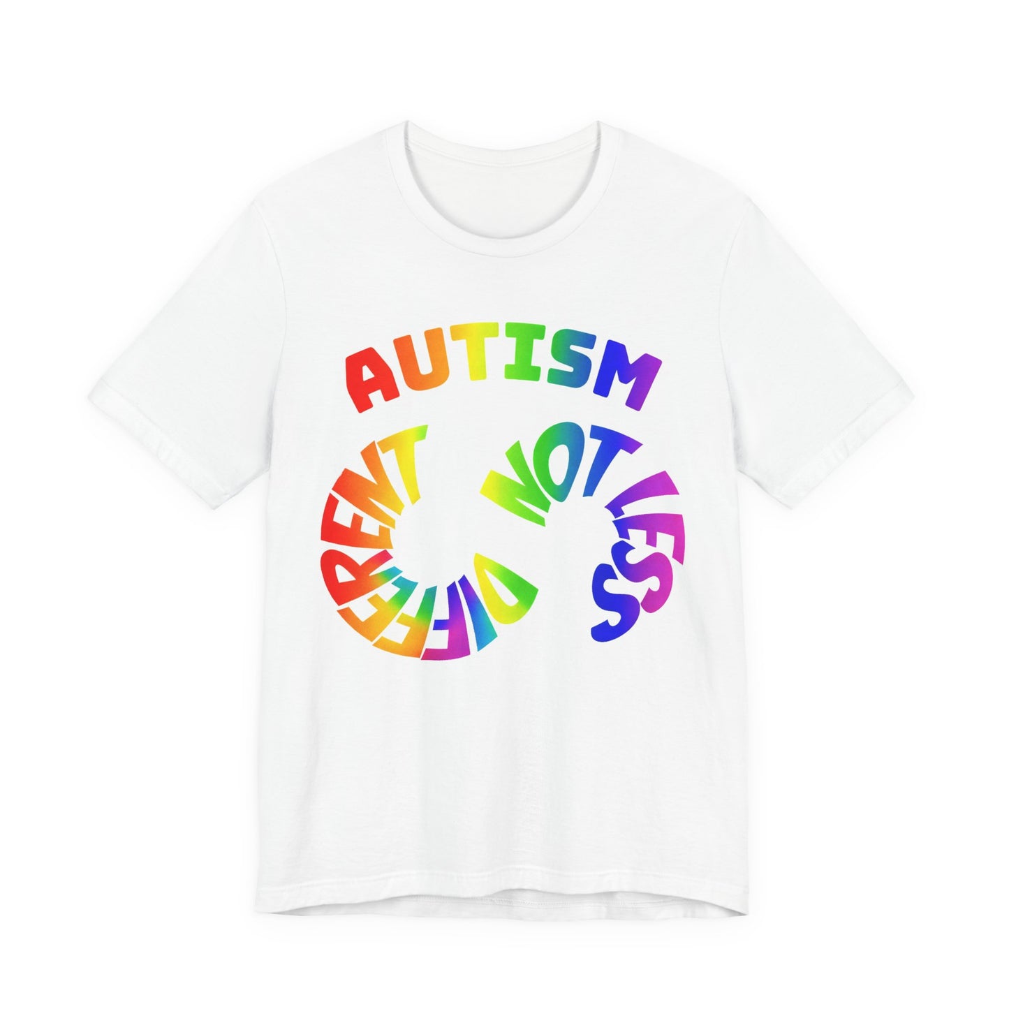 Autism Awareness T-Shirt — "Different Not Less" Rainbow Tee image 2