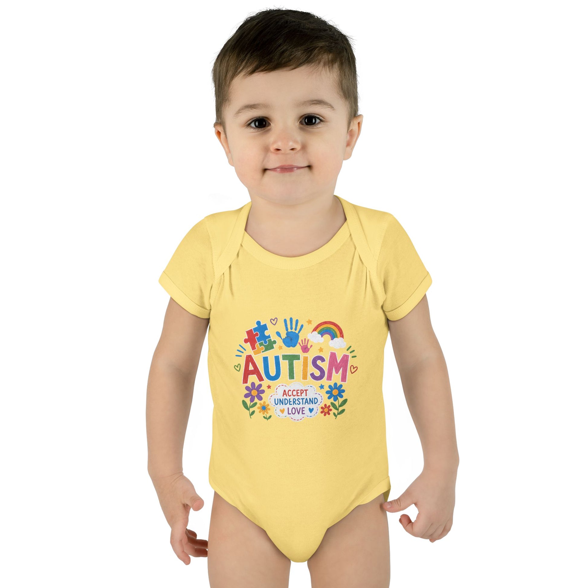 Autism Awareness Infant Bodysuit — 'Accept Understand Love' Colorful Design image 17