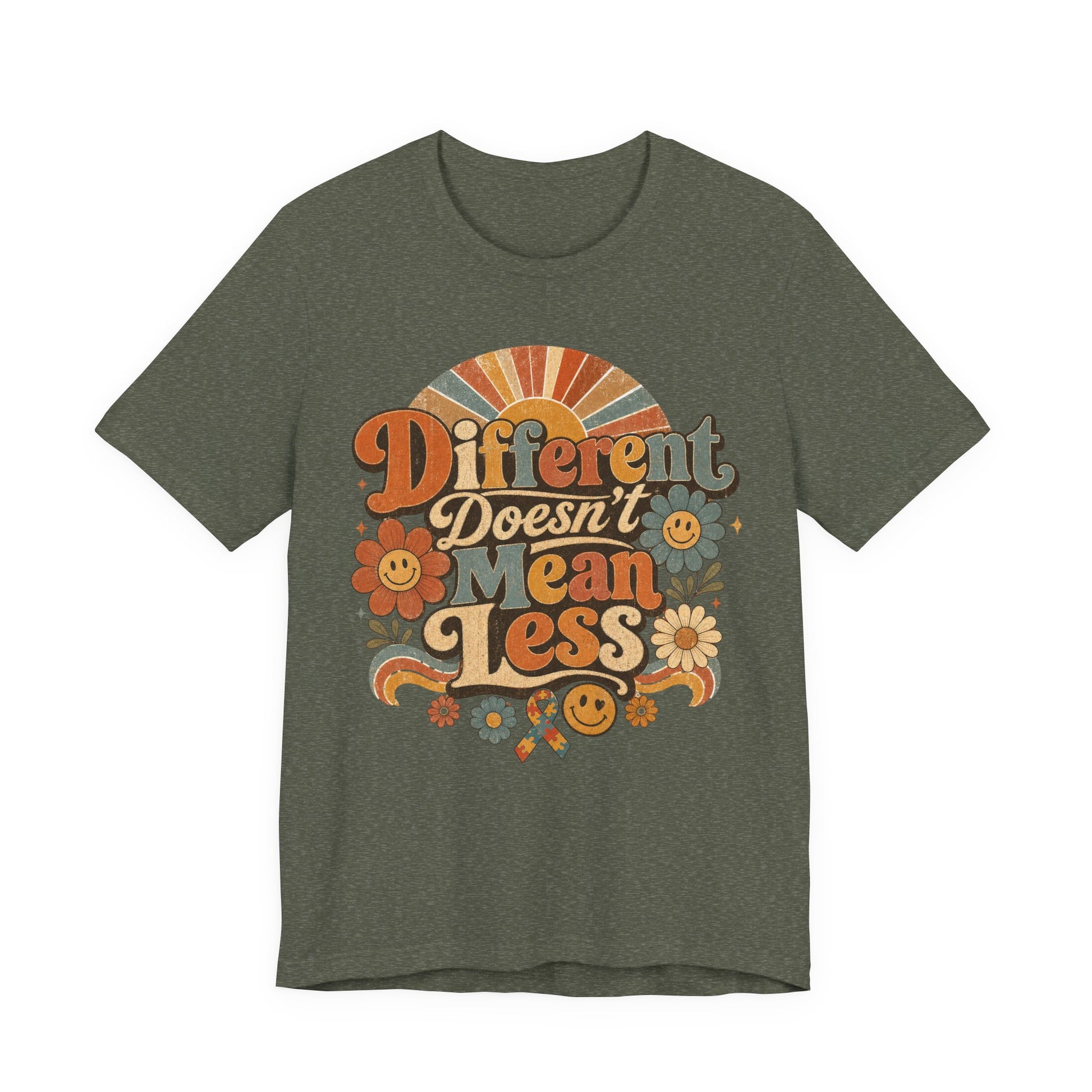 Different Doesn't Mean Less Retro Graphic Tee image
