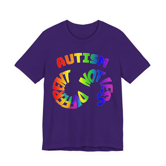 Autism Awareness T-Shirt — "Different Not Less" Rainbow Tee image 0