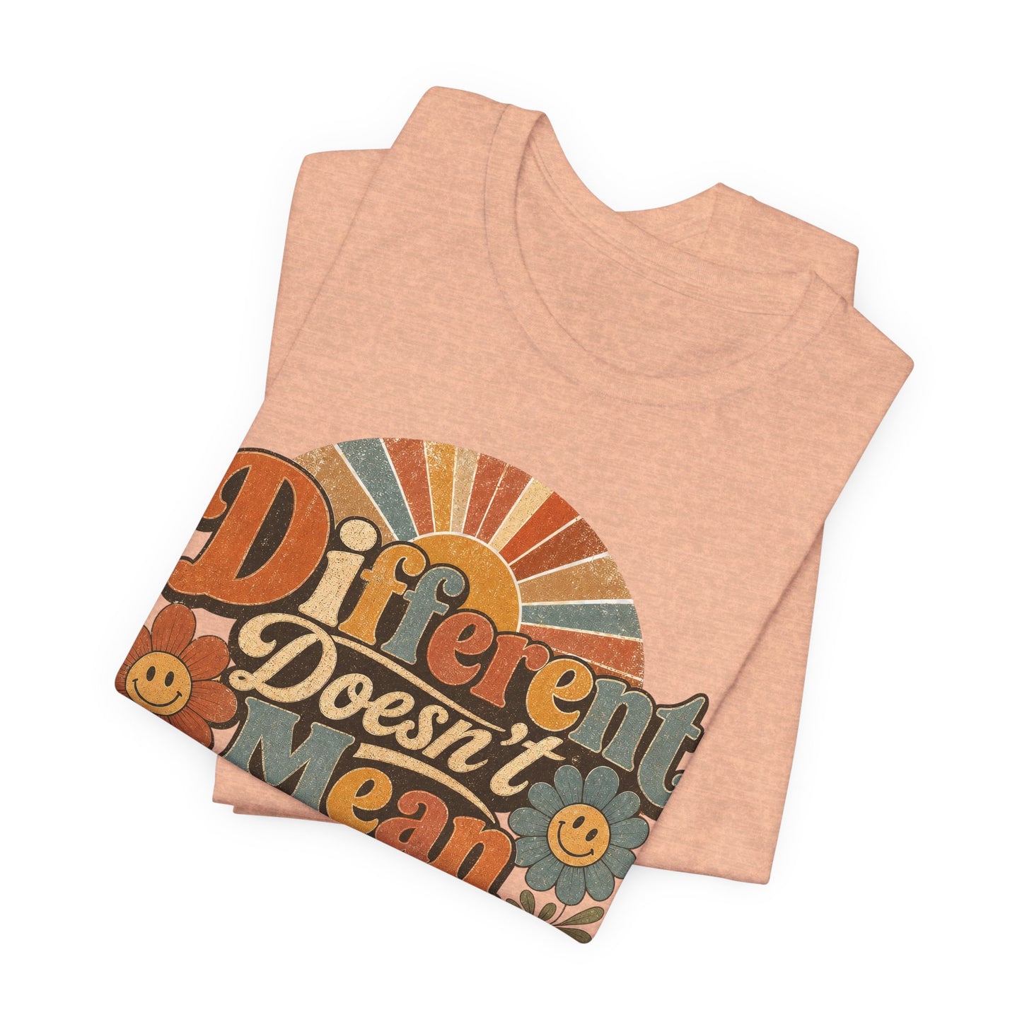 Different Doesn't Mean Less Retro Graphic Tee image 9