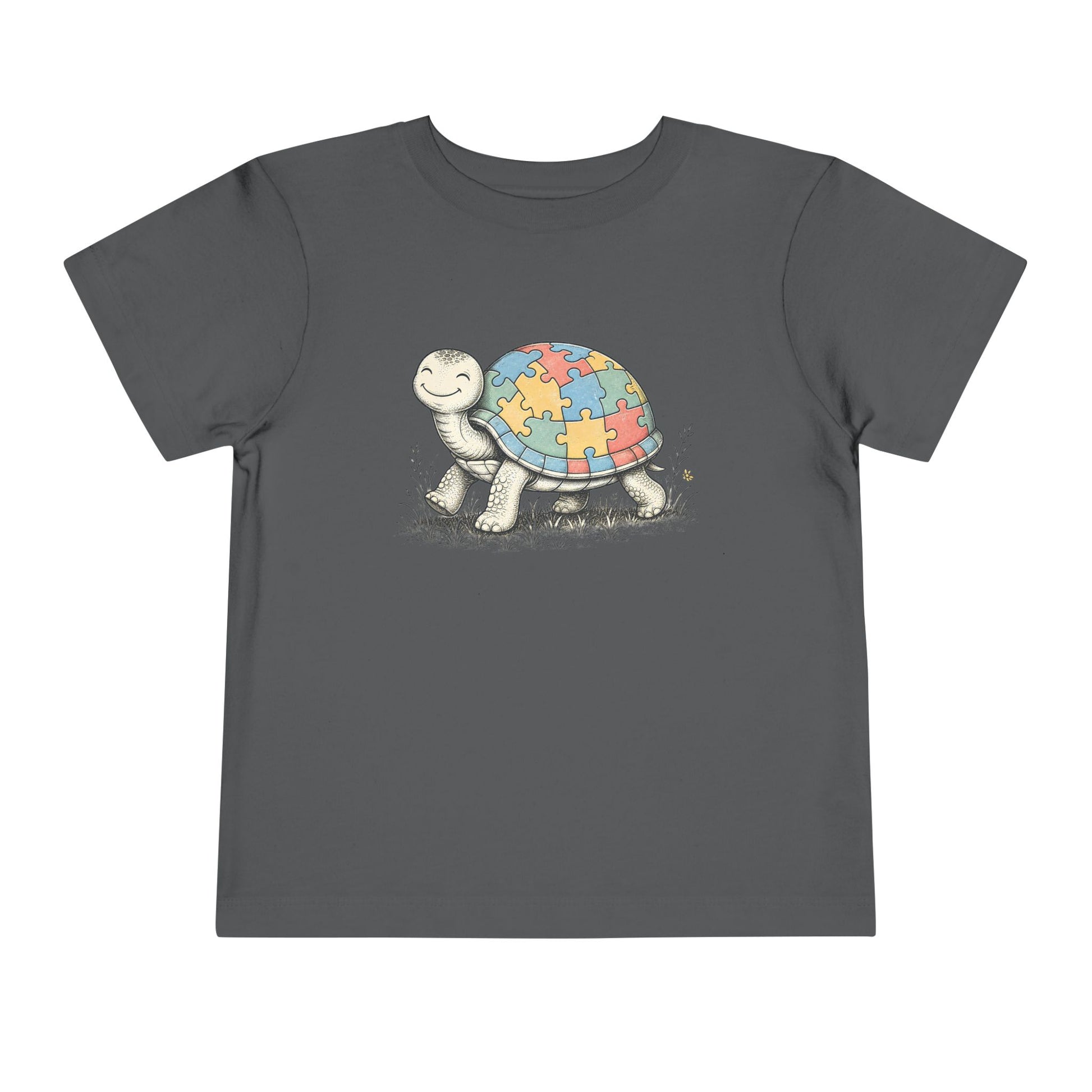 Autism Awareness Turtle Toddler Tee - Asphalt, 4T image