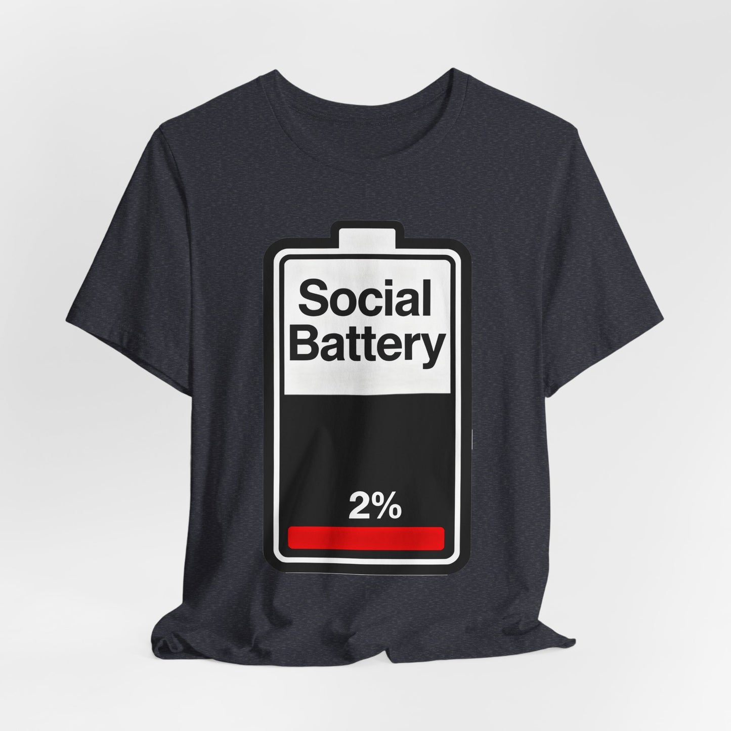 Social Battery 2% T-Shirt — Funny Introvert Low Energy Tee image 39