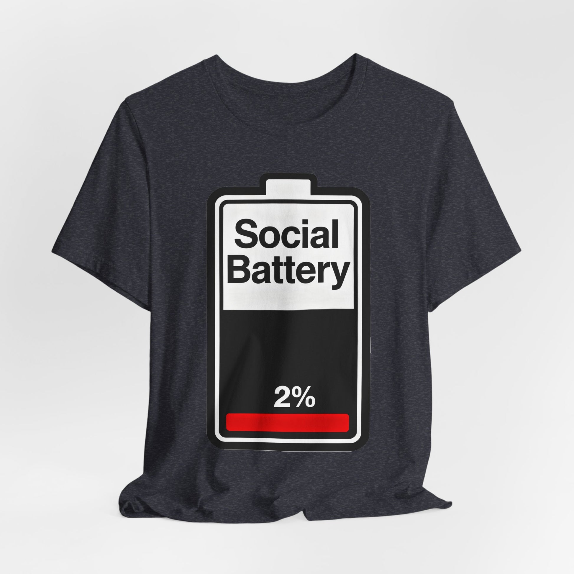 Social Battery 2% T-Shirt — Funny Introvert Low Energy Tee image 39