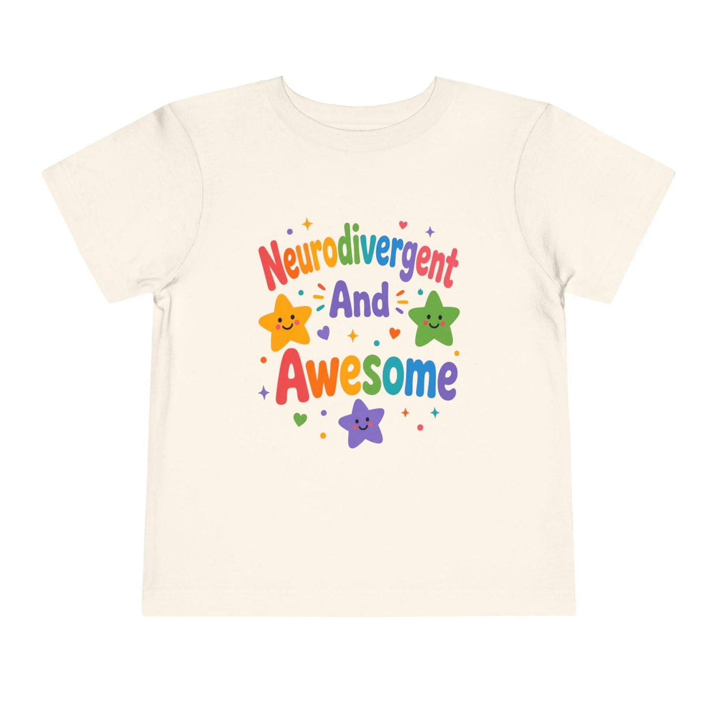 Neurodivergent and Awesome Toddler Tee — Colorful Pride Kids Shirt image 4