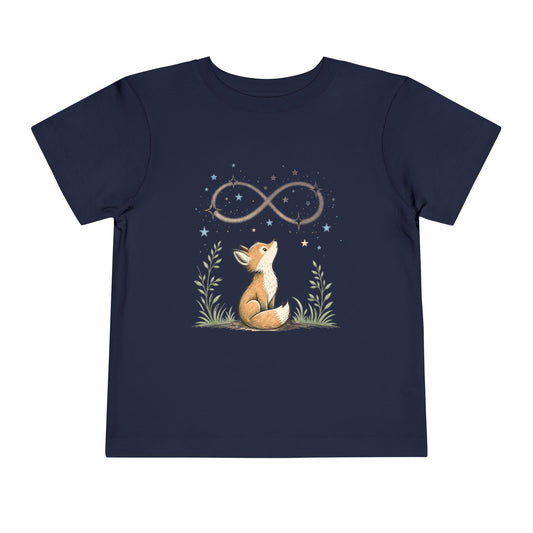 Toddler Tee — Little Fox Gazing at Stars Infinity Design image 0