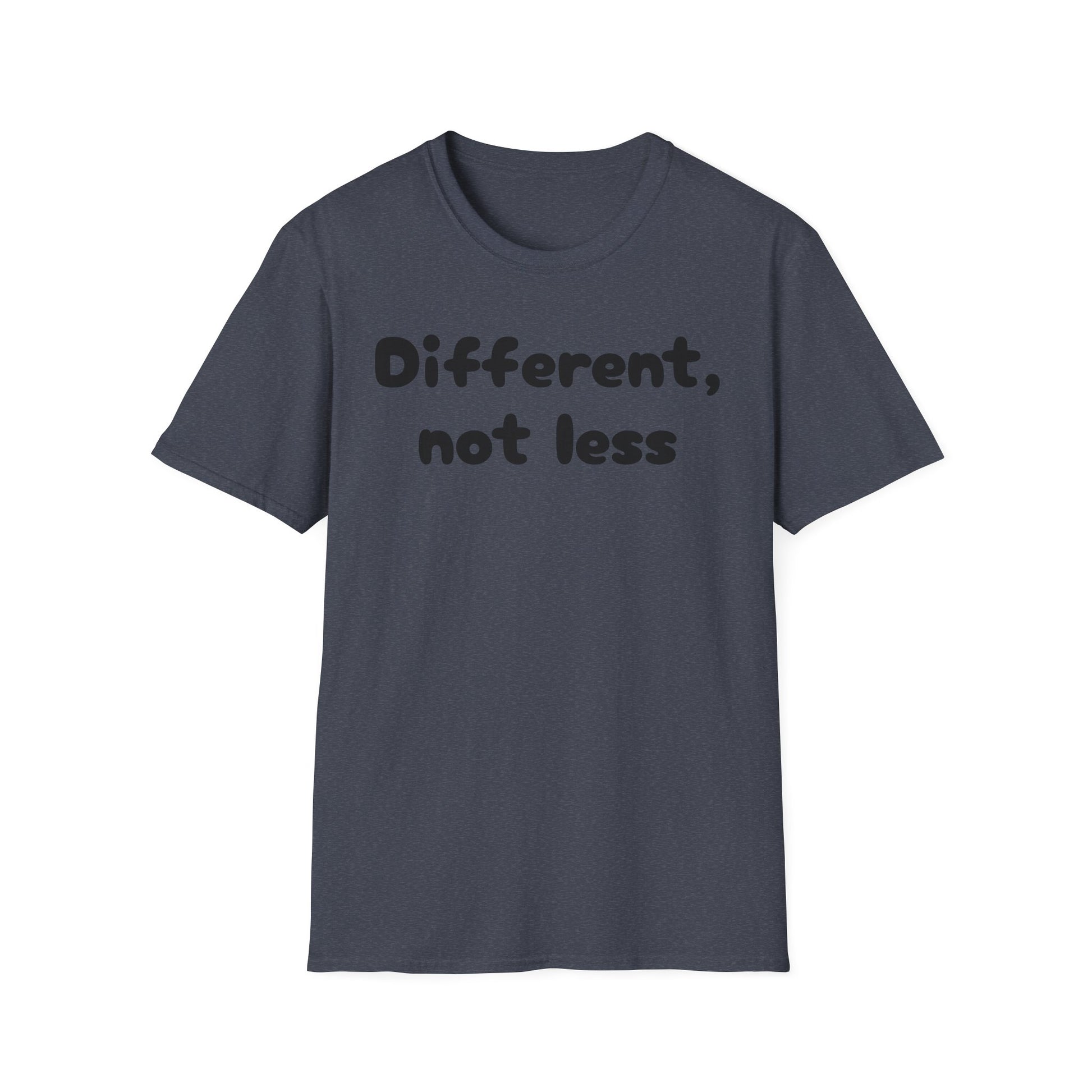 Different, Not Less T-Shirt — Autism Awareness Tee - Heather Navy, XS image