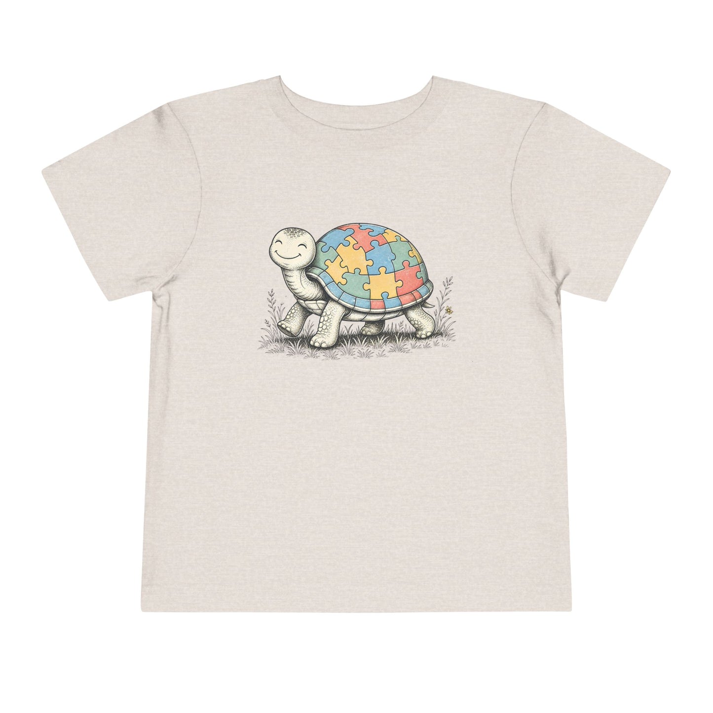 Autism Awareness Turtle Toddler Tee - Heather Dust, 2T image