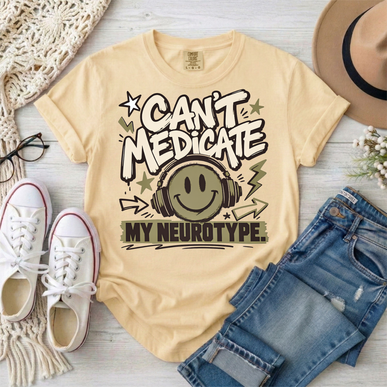 Can’t Medicate My Neurotype T-Shirt — Neurodiversity Pride Graphic Tee