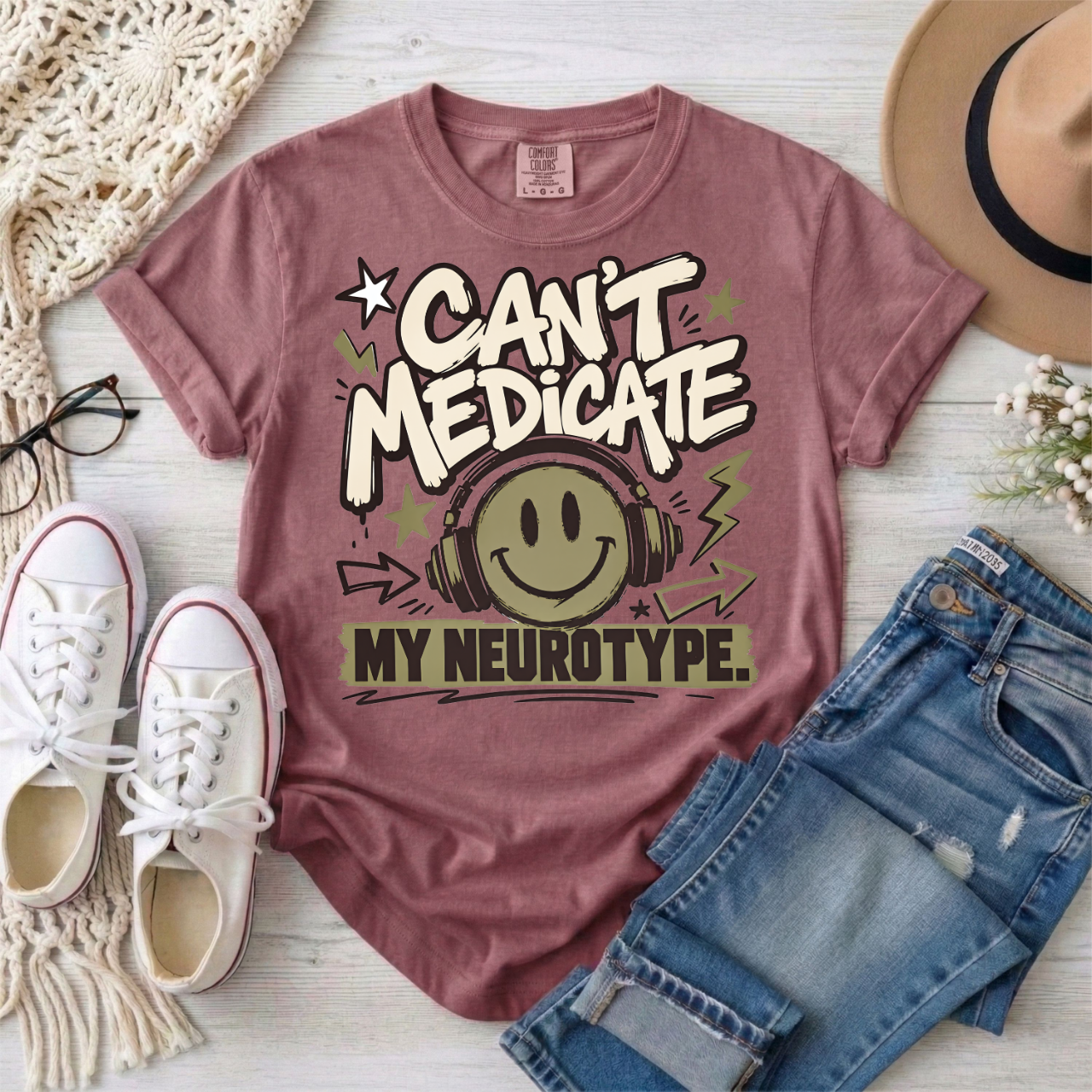 Can’t Medicate My Neurotype T-Shirt — Neurodiversity Pride Graphic Tee