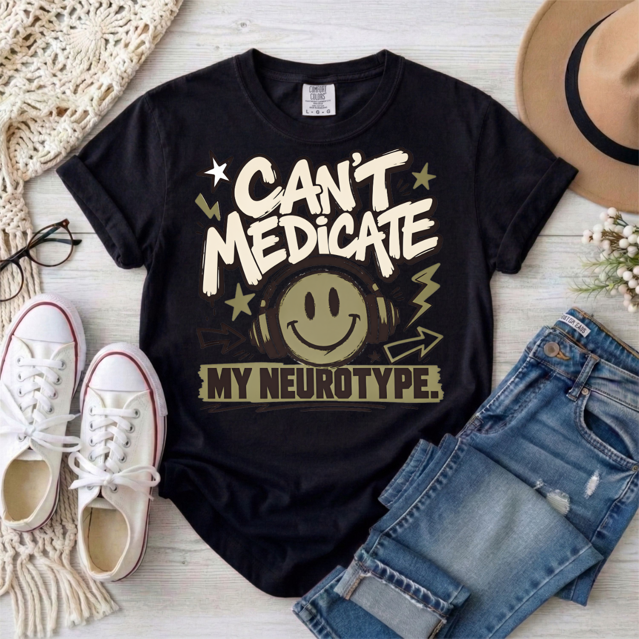 Can’t Medicate My Neurotype T-Shirt — Neurodiversity Pride Graphic Tee