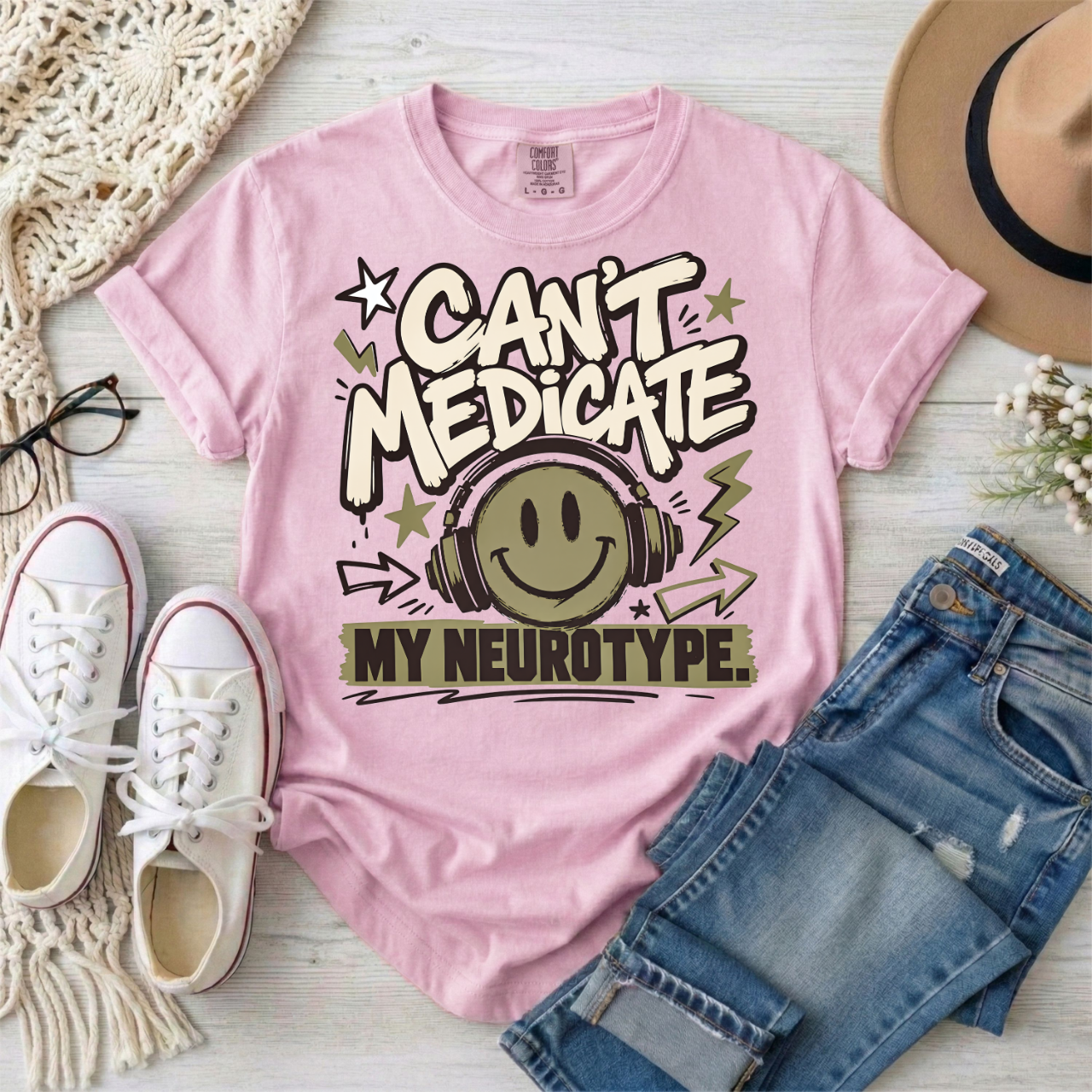 Can’t Medicate My Neurotype T-Shirt — Neurodiversity Pride Graphic Tee