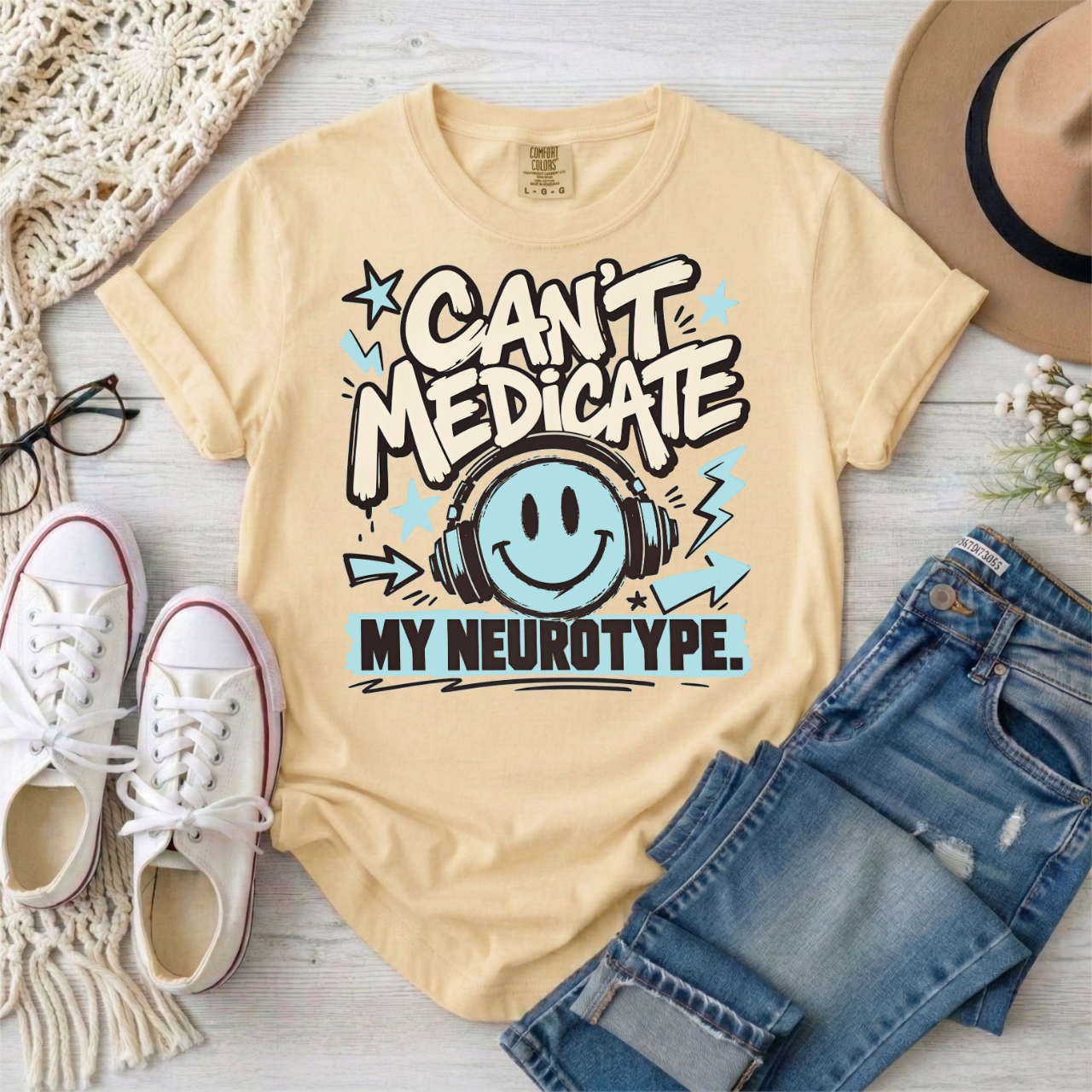 Can’t Medicate My Neurotype T-Shirt — Neurodiversity Pride Graphic Tee