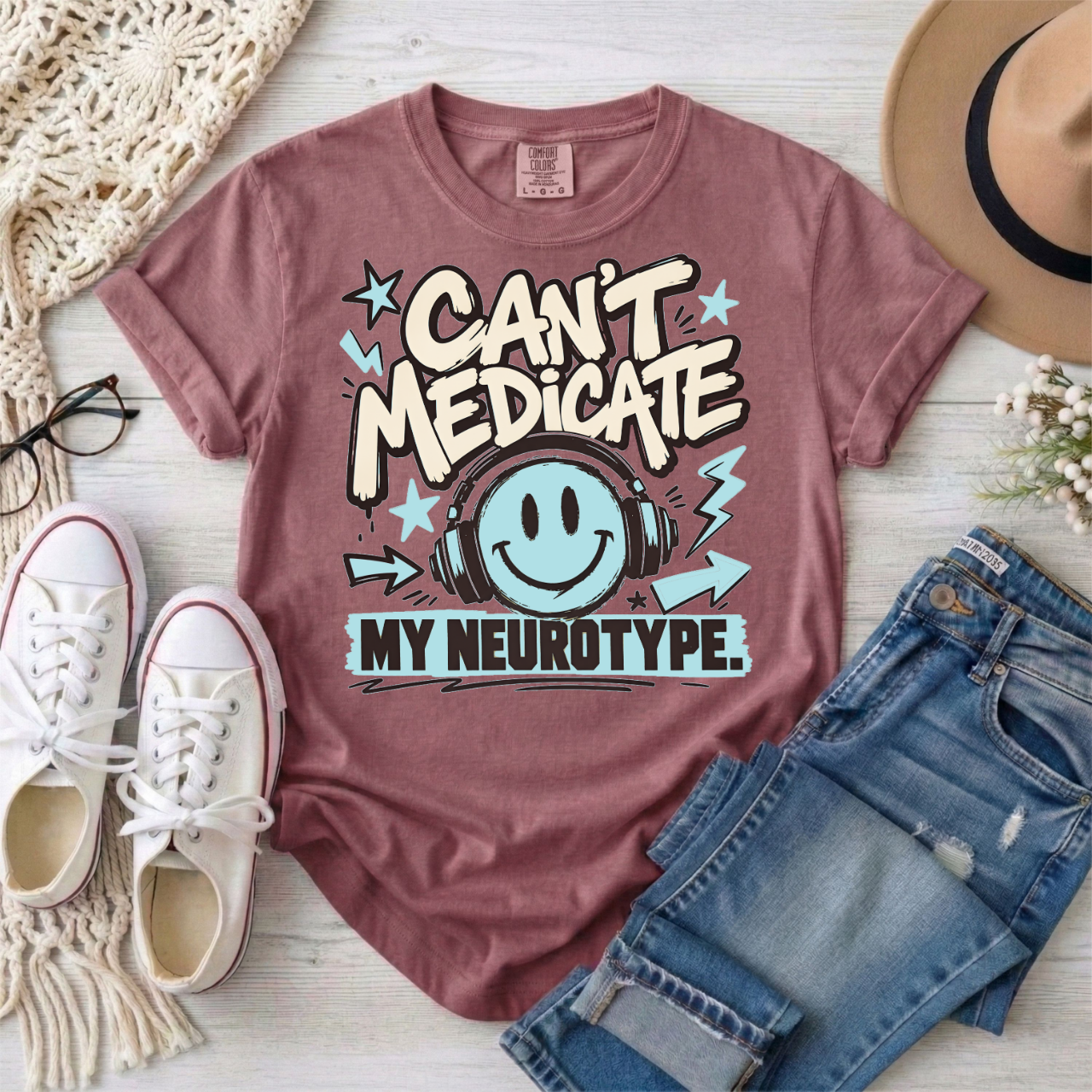 Can’t Medicate My Neurotype T-Shirt — Neurodiversity Pride Graphic Tee