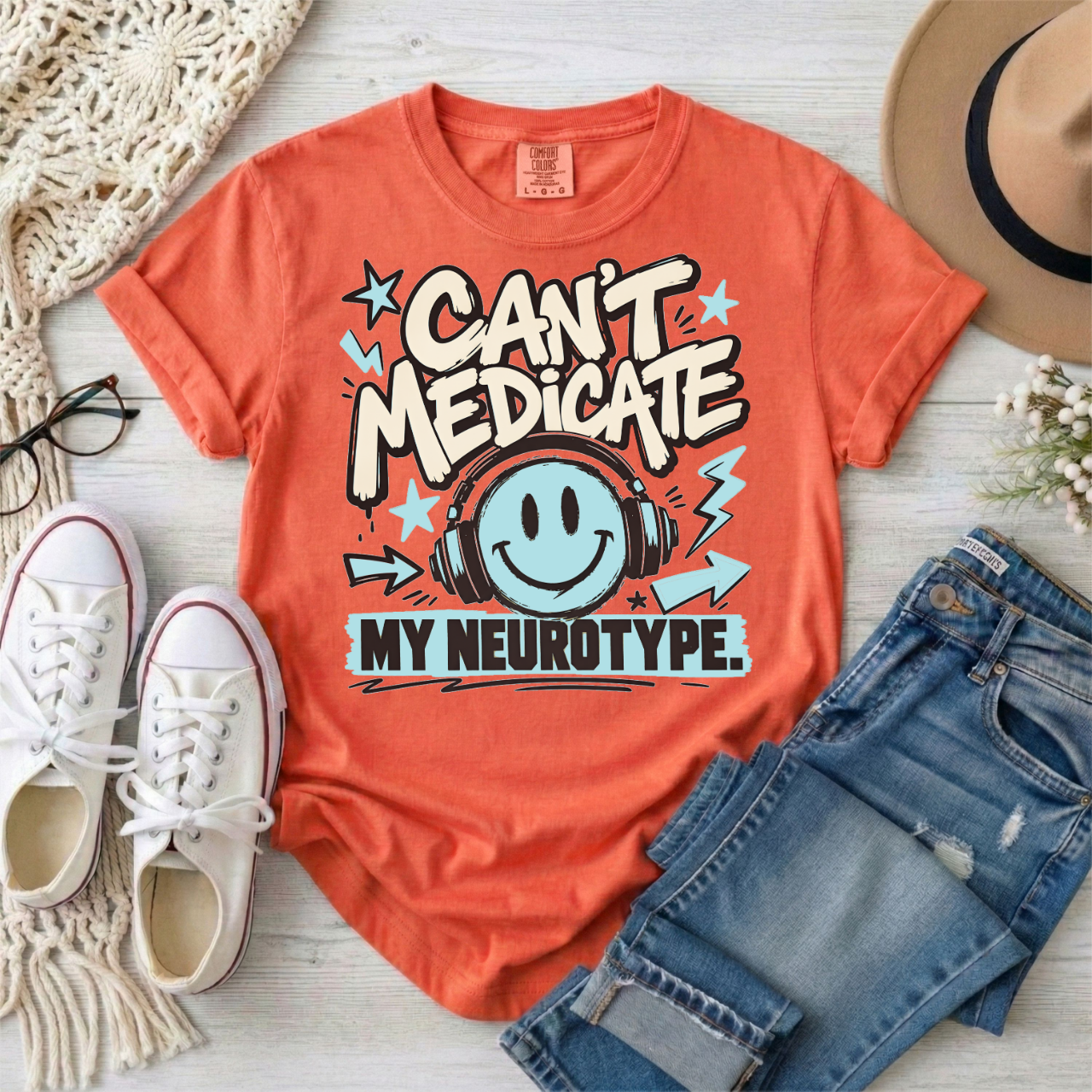 Can’t Medicate My Neurotype T-Shirt — Neurodiversity Pride Graphic Tee