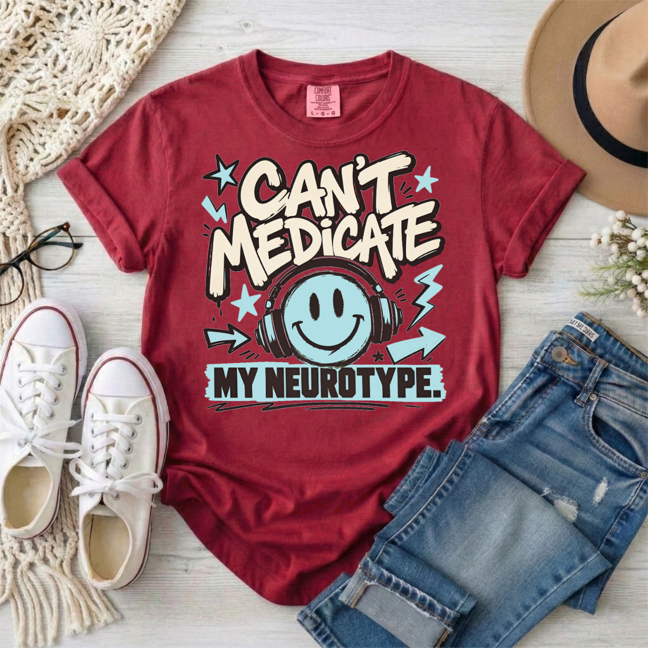 Can’t Medicate My Neurotype T-Shirt — Neurodiversity Pride Graphic Tee