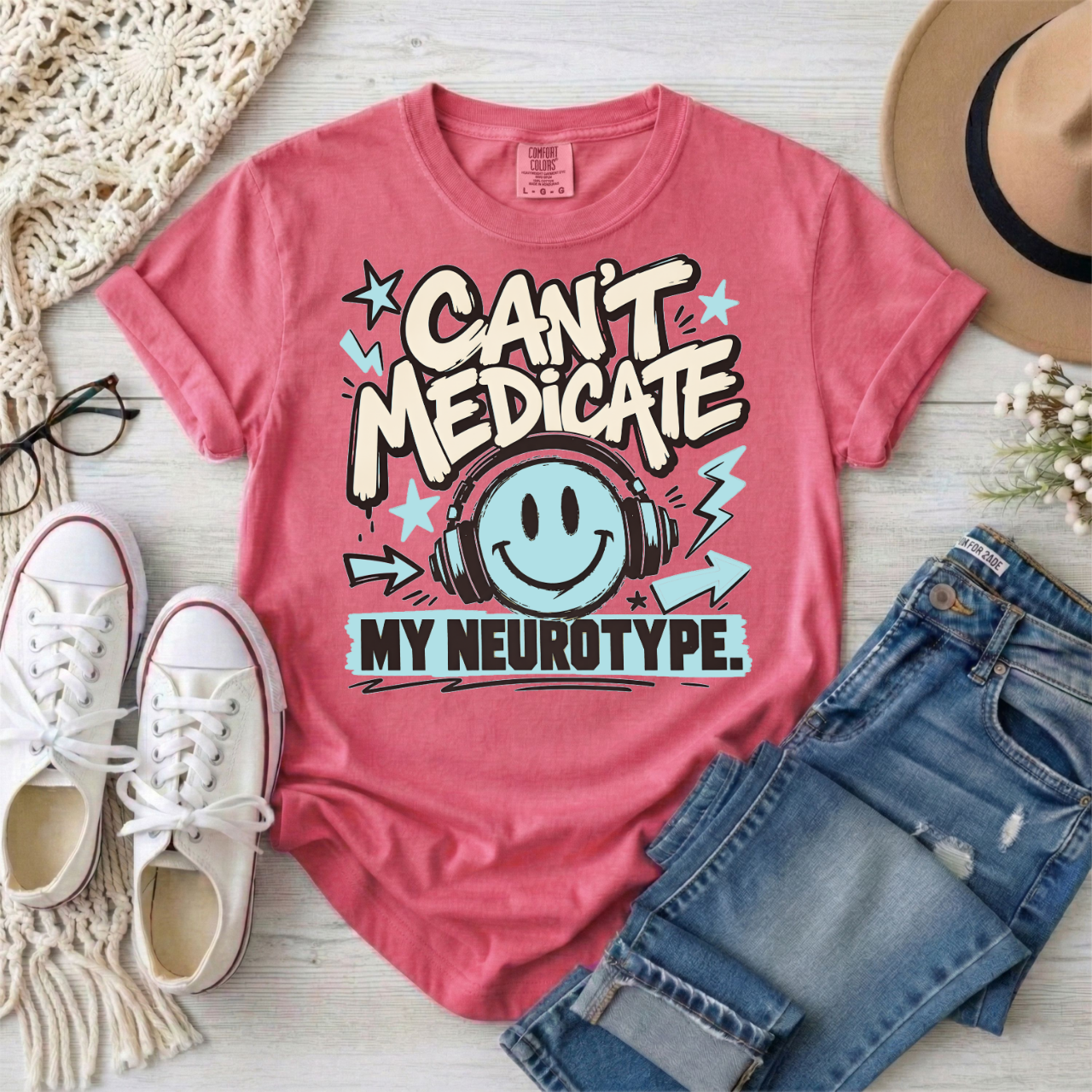 Can’t Medicate My Neurotype T-Shirt — Neurodiversity Pride Graphic Tee