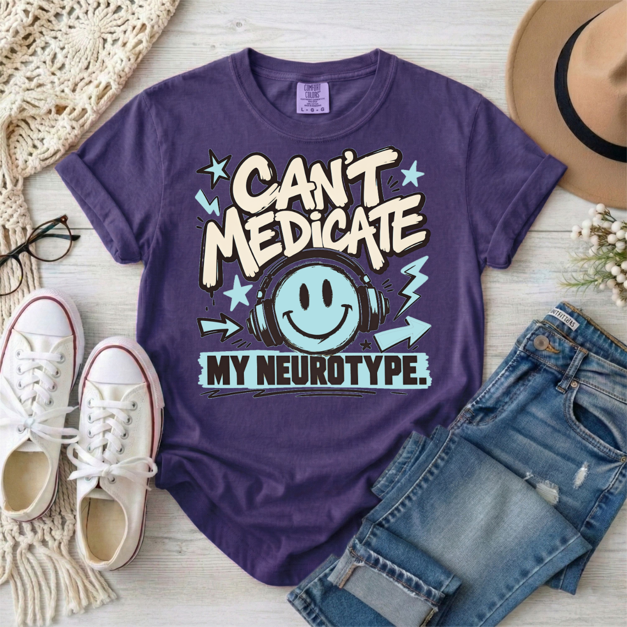 Can’t Medicate My Neurotype T-Shirt — Neurodiversity Pride Graphic Tee