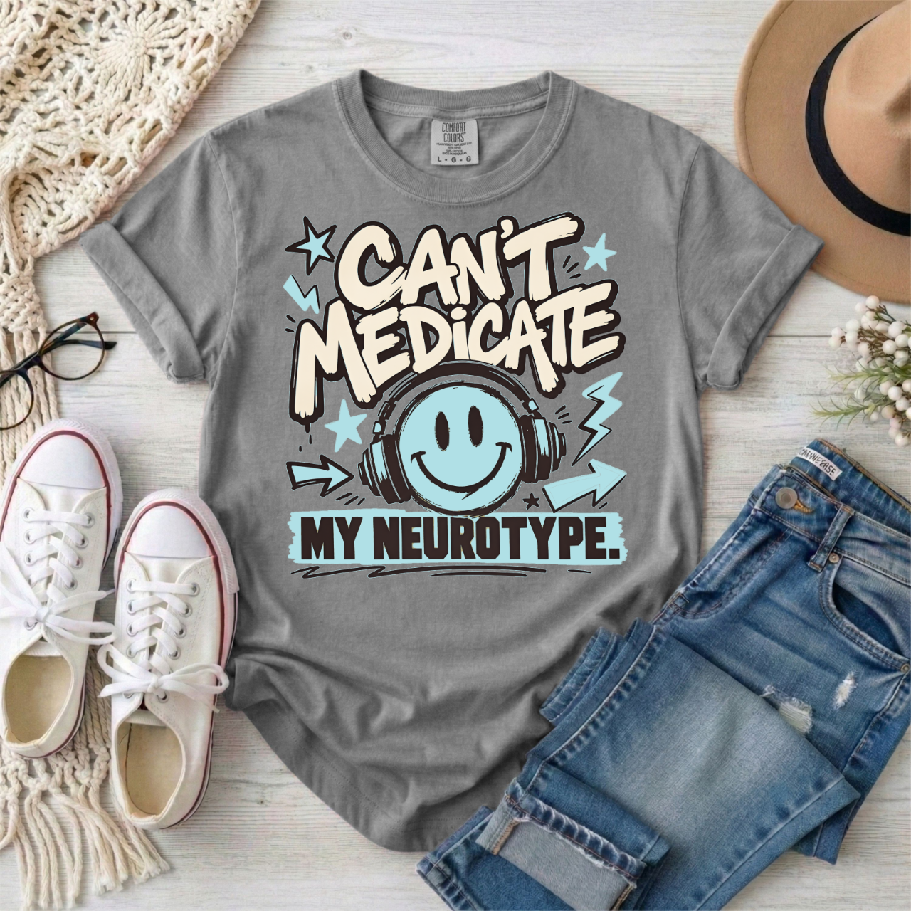 Can’t Medicate My Neurotype T-Shirt — Neurodiversity Pride Graphic Tee