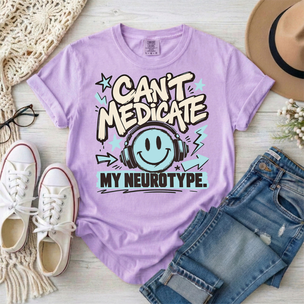 Can’t Medicate My Neurotype T-Shirt — Neurodiversity Pride Graphic Tee