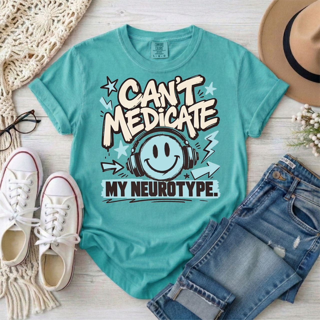 Can’t Medicate My Neurotype T-Shirt — Neurodiversity Pride Graphic Tee