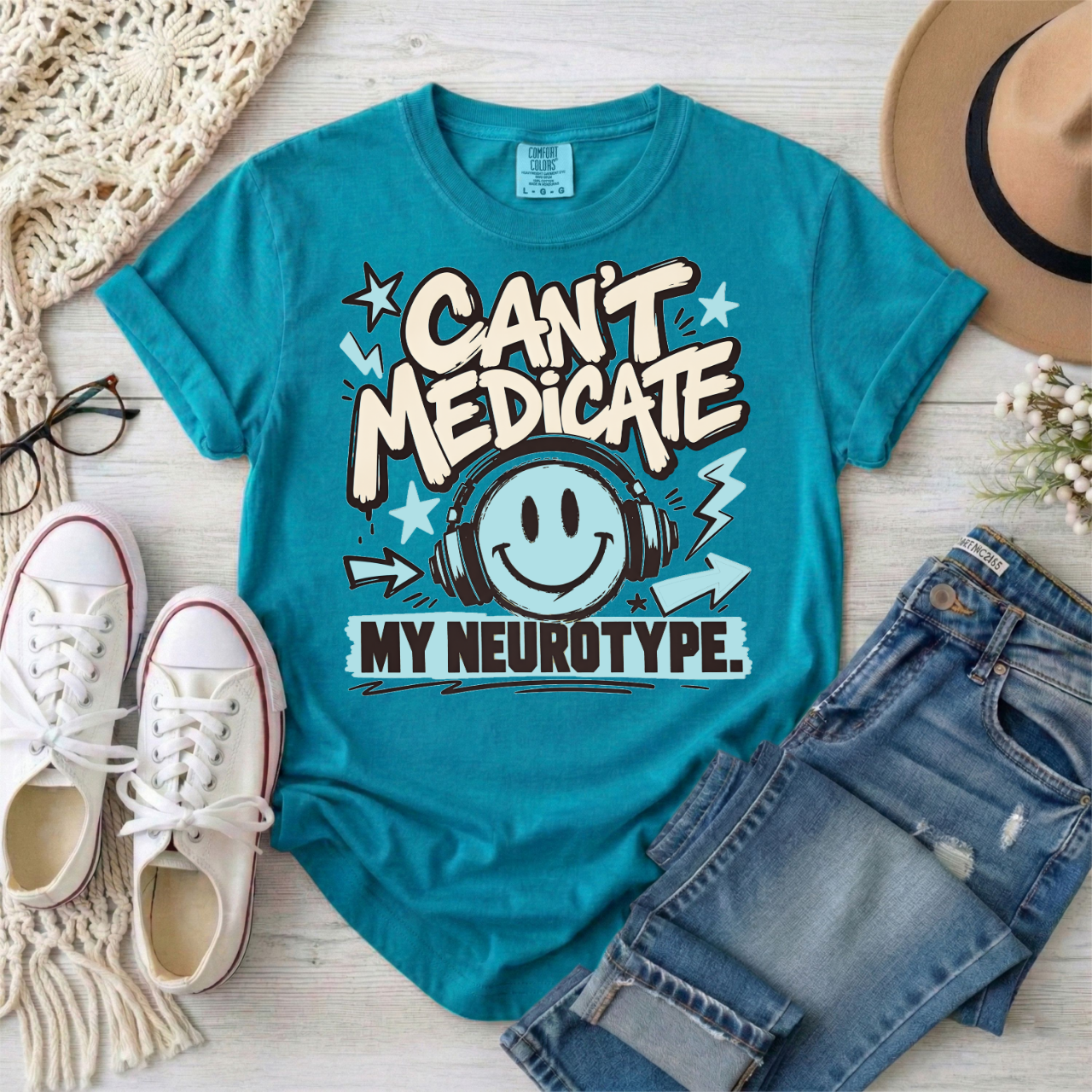 Can’t Medicate My Neurotype T-Shirt — Neurodiversity Pride Graphic Tee