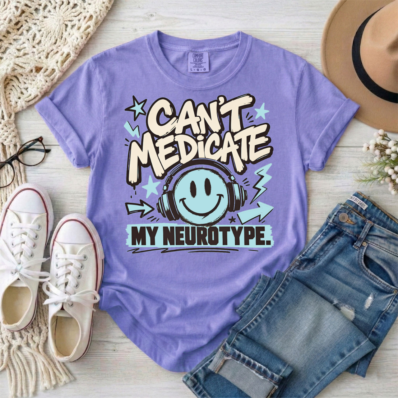 Can’t Medicate My Neurotype T-Shirt — Neurodiversity Pride Graphic Tee