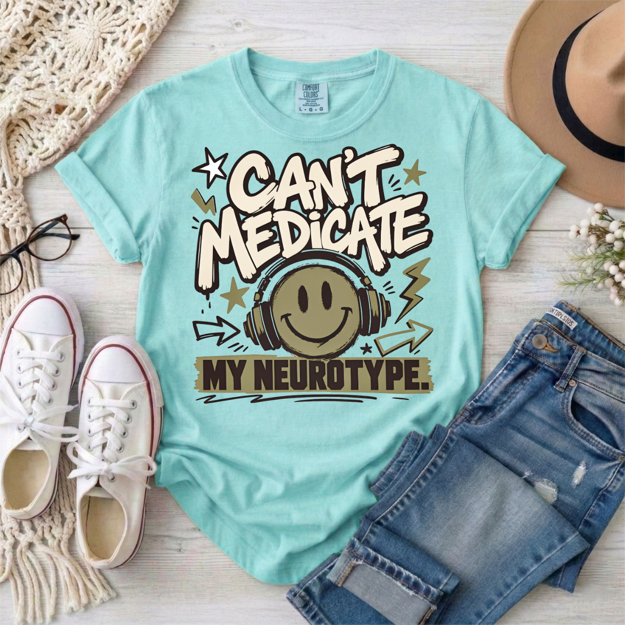 Can’t Medicate My Neurotype T-Shirt — Neurodiversity Pride Graphic Tee