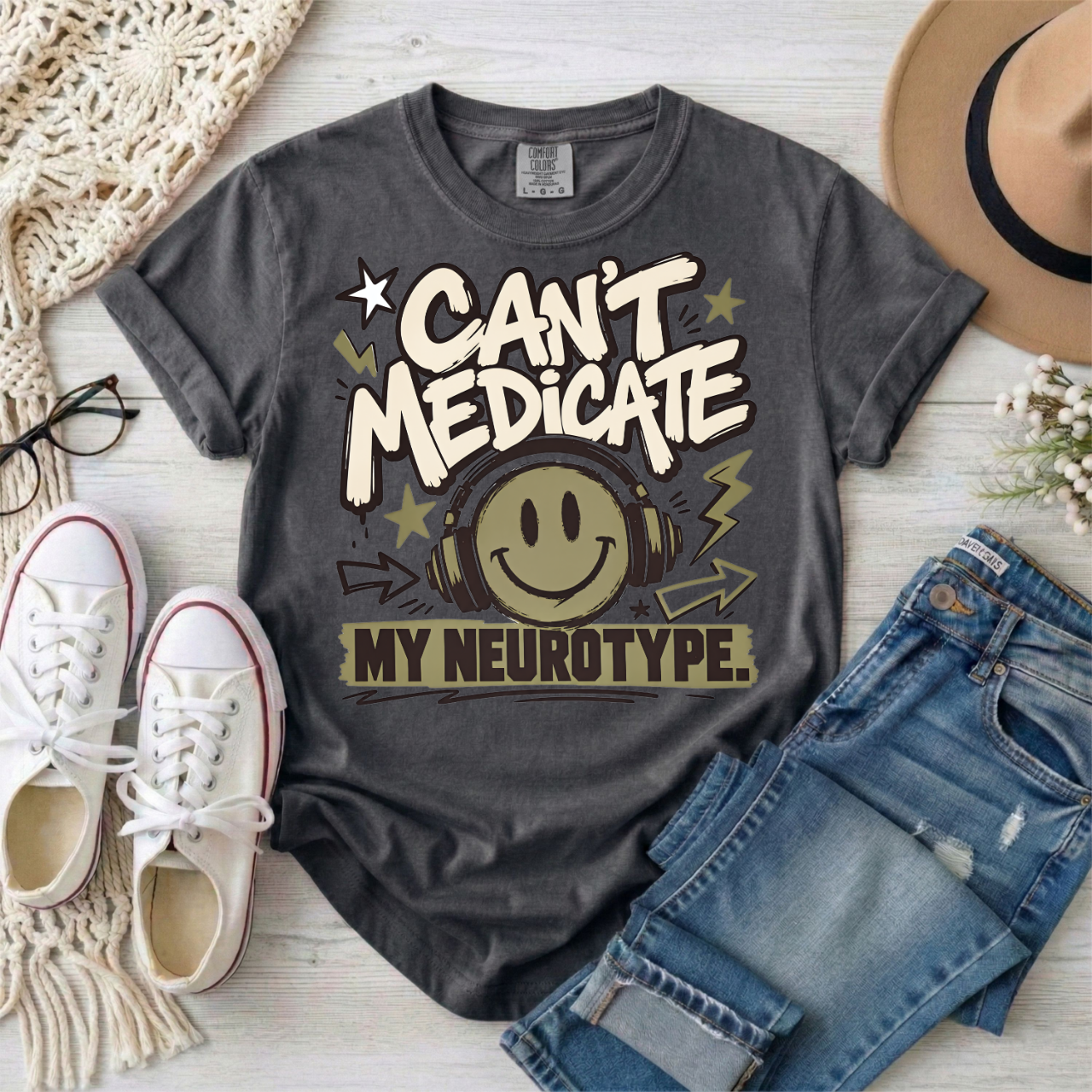 Can’t Medicate My Neurotype T-Shirt — Neurodiversity Pride Graphic Tee