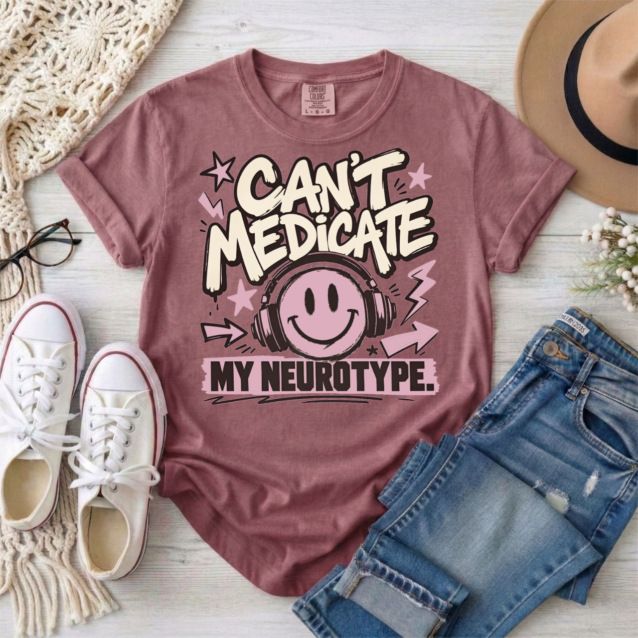 Can't Medicate My Neurotype T-Shirt — Neurodivergent Pride Graphic Tee