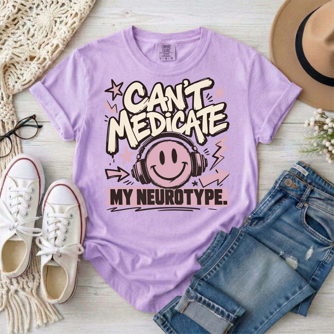 Can't Medicate My Neurotype T-Shirt — Neurodivergent Pride Graphic Tee