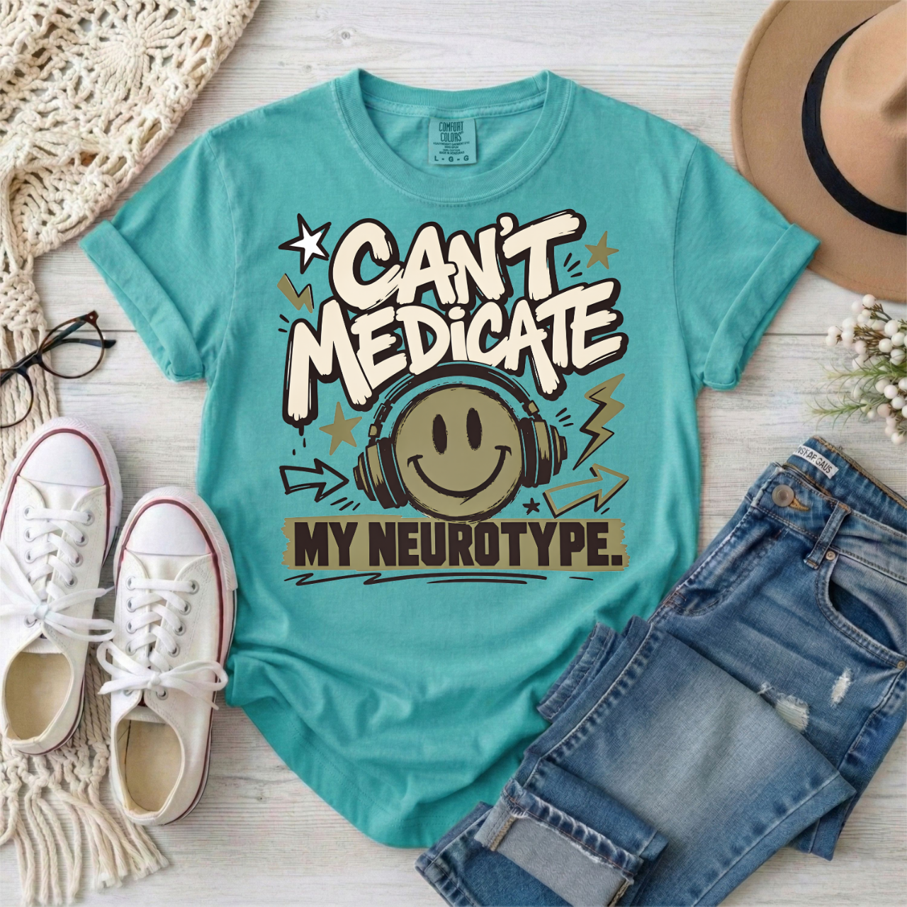 Can’t Medicate My Neurotype T-Shirt — Neurodiversity Pride Graphic Tee