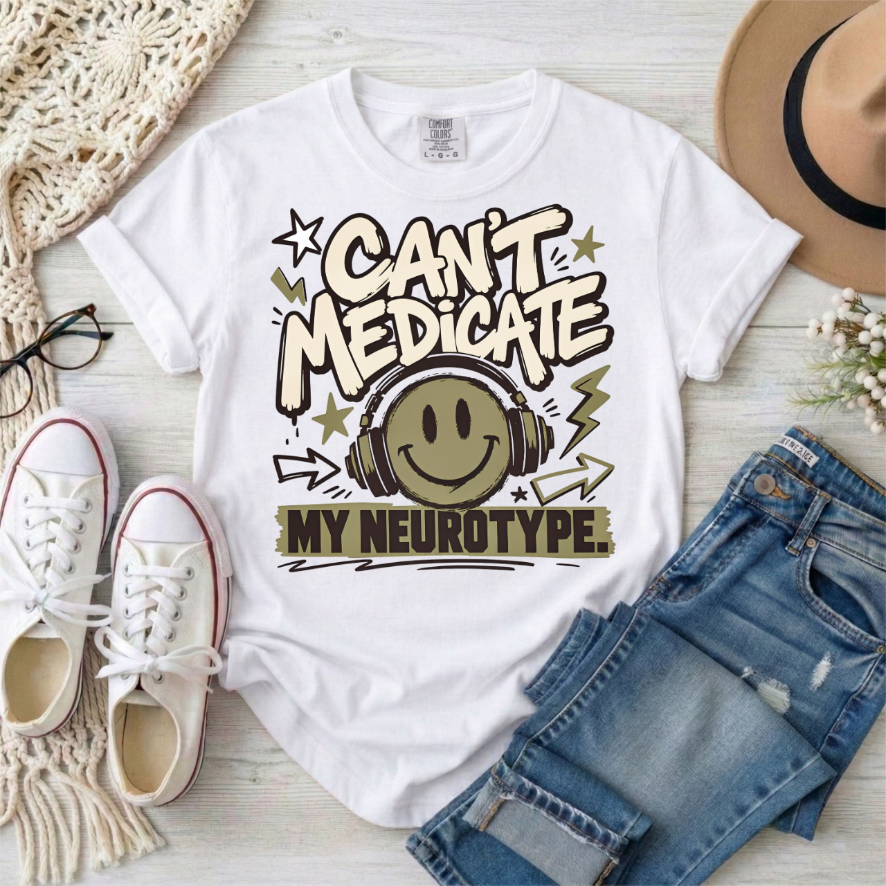 Can’t Medicate My Neurotype T-Shirt — Neurodiversity Pride Graphic Tee