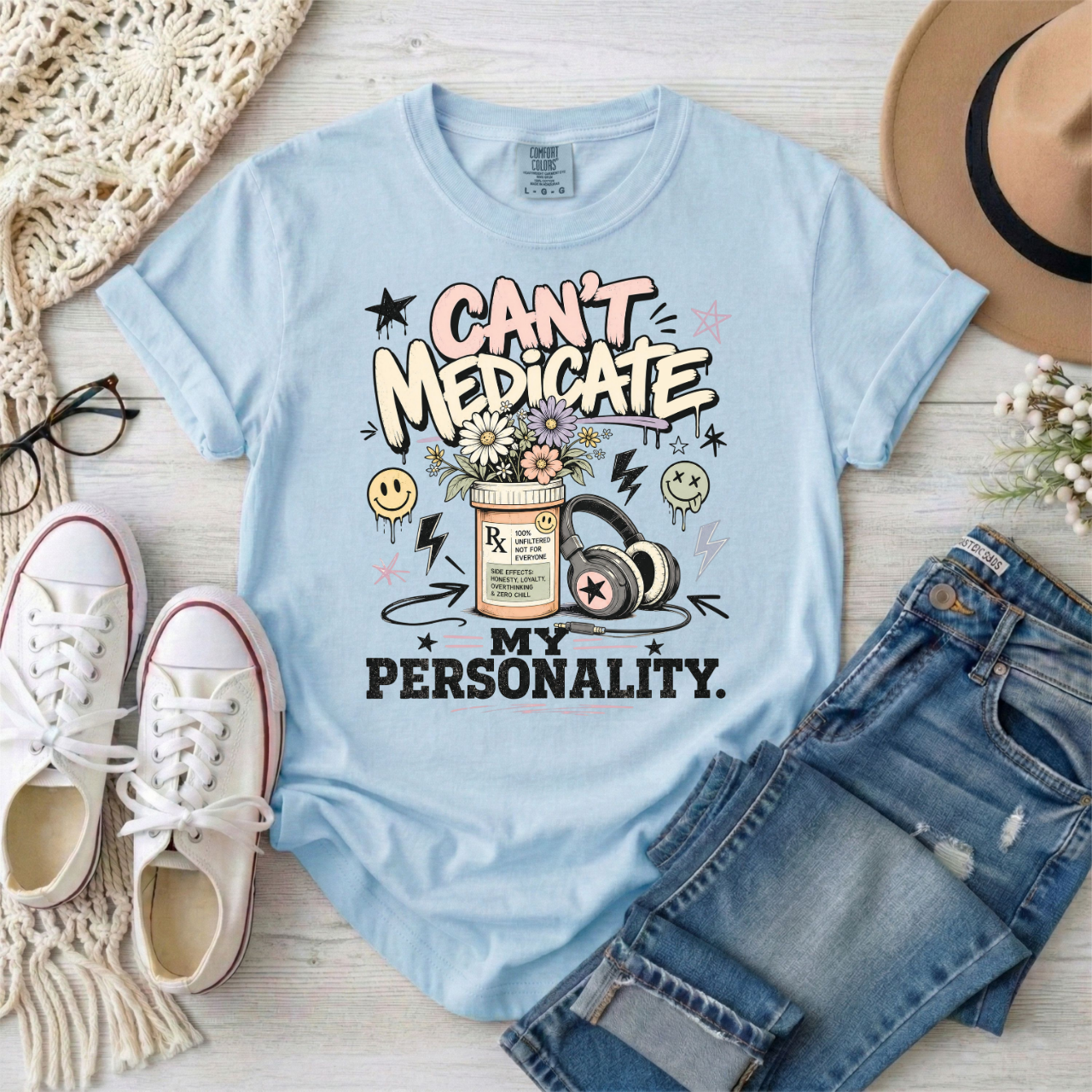 Can't Medicate My Personality Autism Awareness T-Shirt