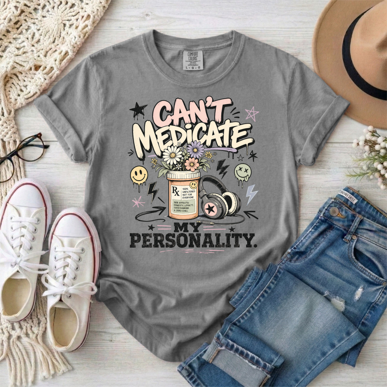Can't Medicate My Personality Autism Awareness T-Shirt